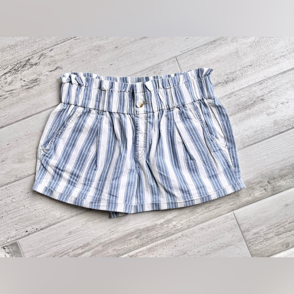 Rewash Women's Striped Paperbag Waist Short - size M